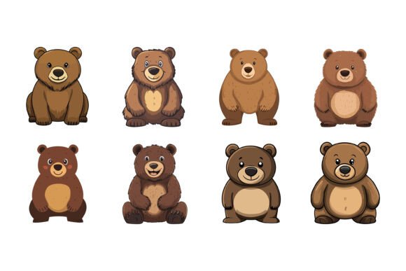A Collection of Cute Flat Bears to Elevate Your Creative Projects