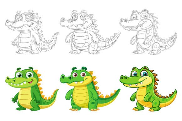 Crocodiles: A Streamlined Library of AI Vector Illustrations