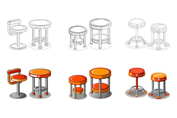 The Bar Chair: A Cultural and Design Icon Reimagined Through Digital Illustration